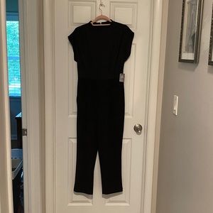 EXPRESS Drape Neck Jumpsuit-Black